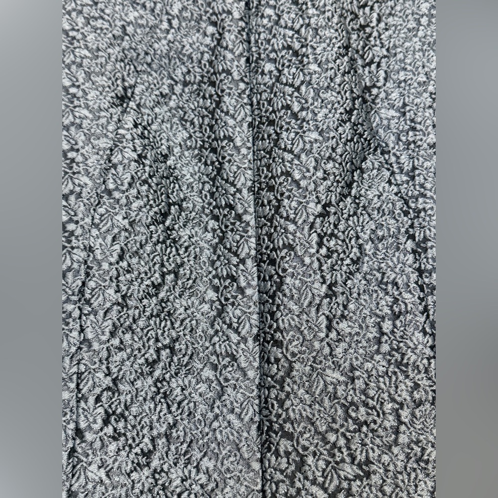 NWOT. Kay Unger Girls' Navy Floral Textured HiLo Gown. - Picture 9 of 13